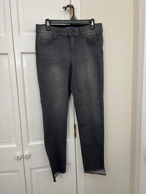 Democracy Washed Charcoal Skinny Jeans with Raw Hem NWOT